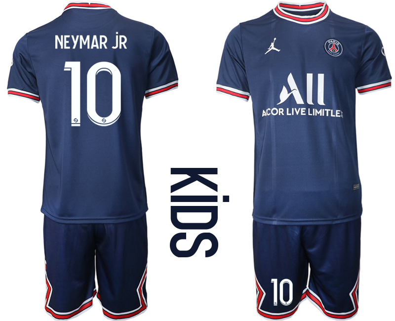 Paris Saint-Germain home kids 10# 2021/22 Soccer Kit